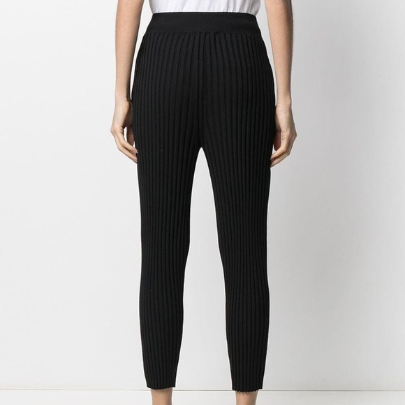 STELLA MCCARTNEY WOOL PLEATED KNITTED TROUSERS IN BLACK - Picture 1 of 9